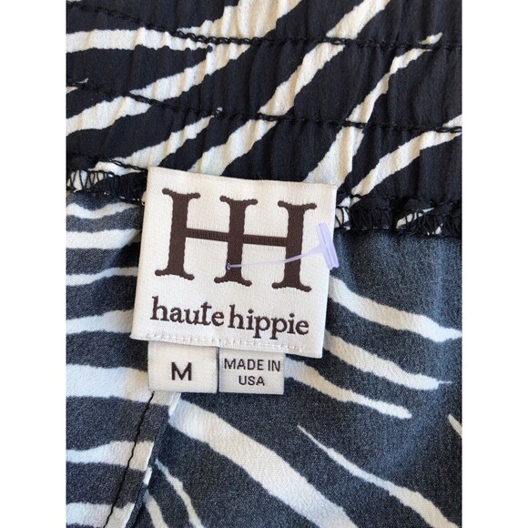 Haute Hippie Tribe Zebra Print Gauze Wide Leg Pant Size M - Picture 8 of 10